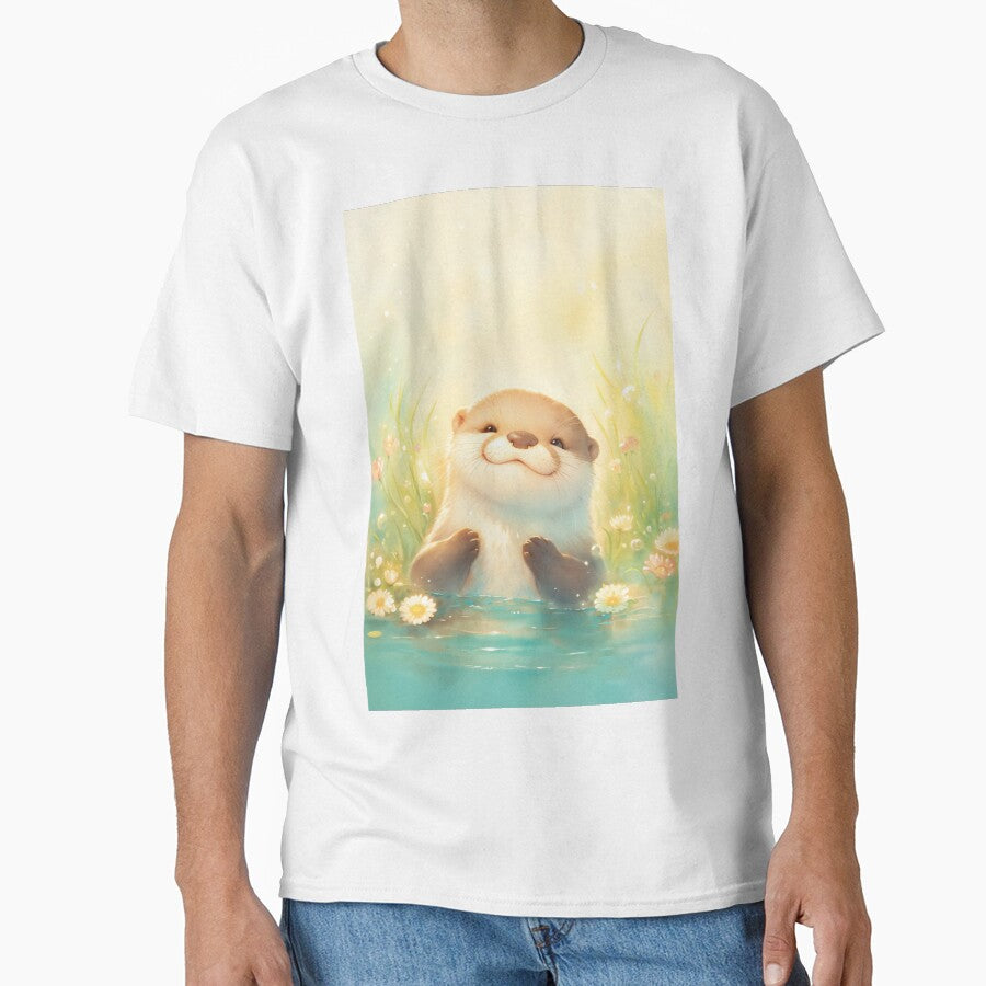Happy Otter in a Tranquil Water Scene by AshiraCreations
