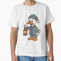 Sleepy Duck in Polka Dot Pajamas with Lantern – Cute Cartoon Style by Confuzz1ed