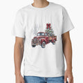 Rustic Red Farm Truck with Christmas Tree Holiday Watercolor by Artful Accents