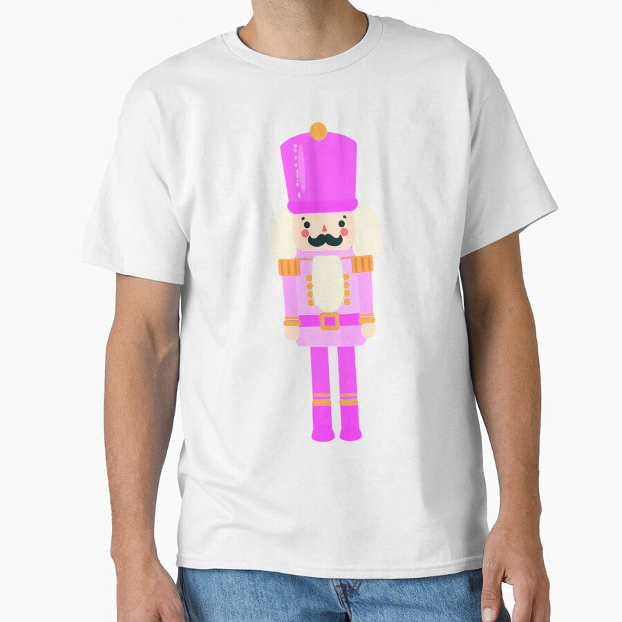 Pink On Pink Christmas Nutcracker Toy Soldier Graphic Art - Black Background by Star-Fragment
