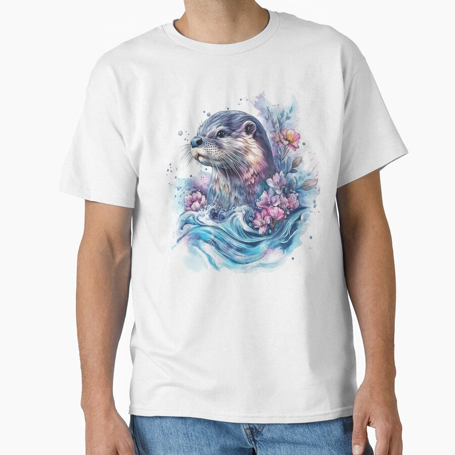 Watercolor Otter Design by NicolasGlowArt