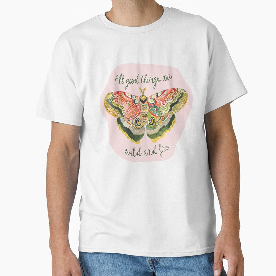 Watercolor Wild Moth on Pink by toastedpixels