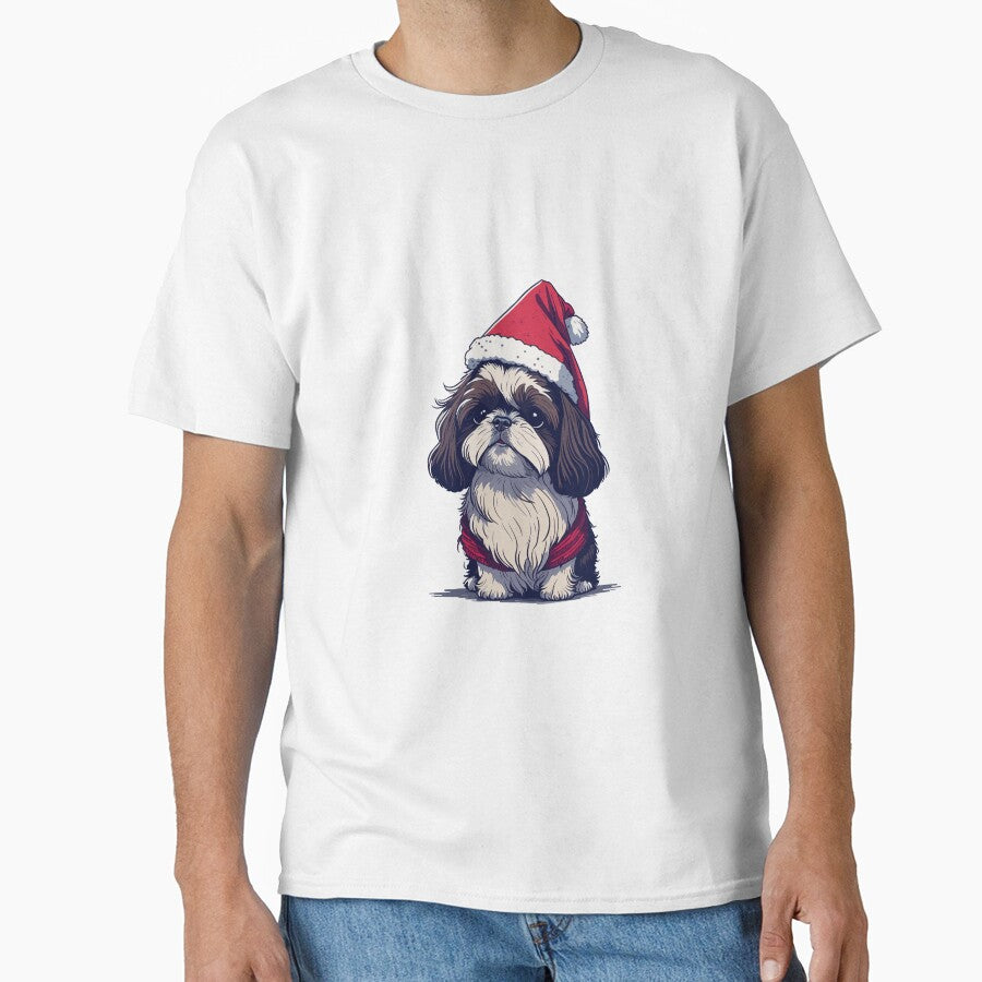Shih Tzu's Festive Charm: Adorable Canine in a Christmas Hat by cutie1pie1dogs