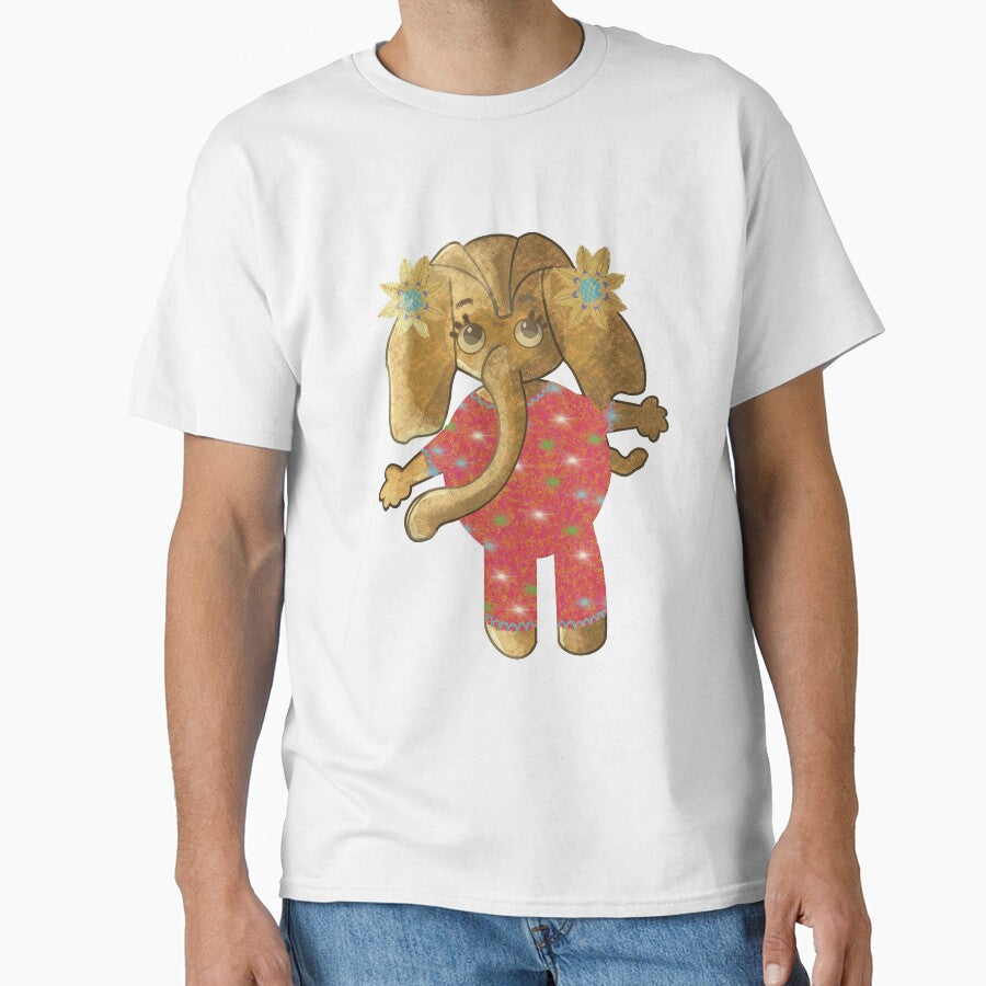 Elephant Girl in Red Red Christmas Pajamas by Svetlana  Horvat