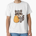 Funny Raccoon Hiding Behind Easter Egg – Cute Spring Animal Character by Confuzz1ed