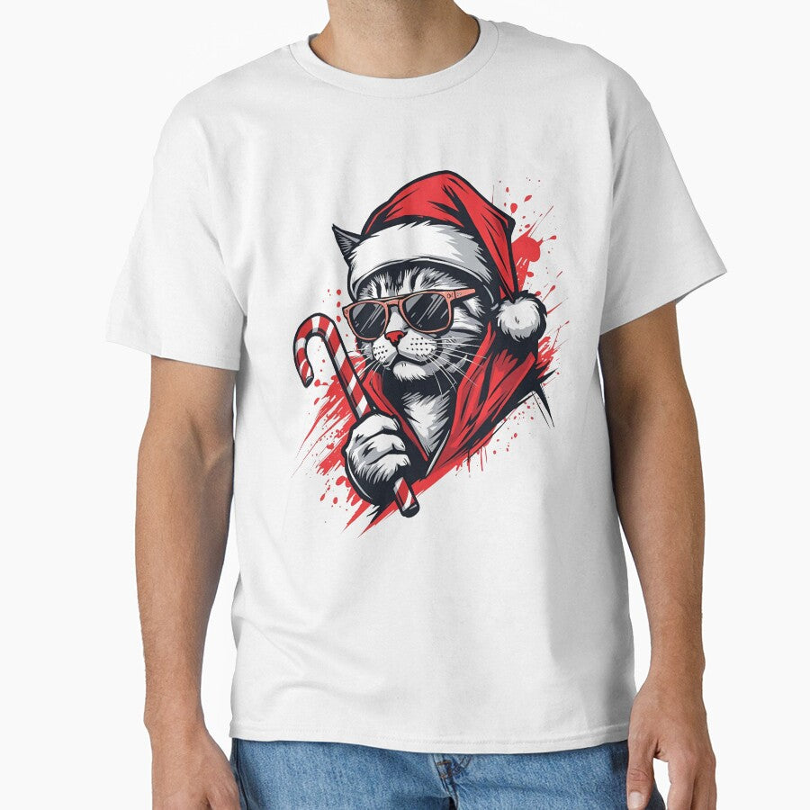 Cool Christmas Cat – Santa Kitty with Candy Cane by Activity01