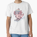 Axolotl Ski Winter Cute Kawaii Pink by DofinaSur