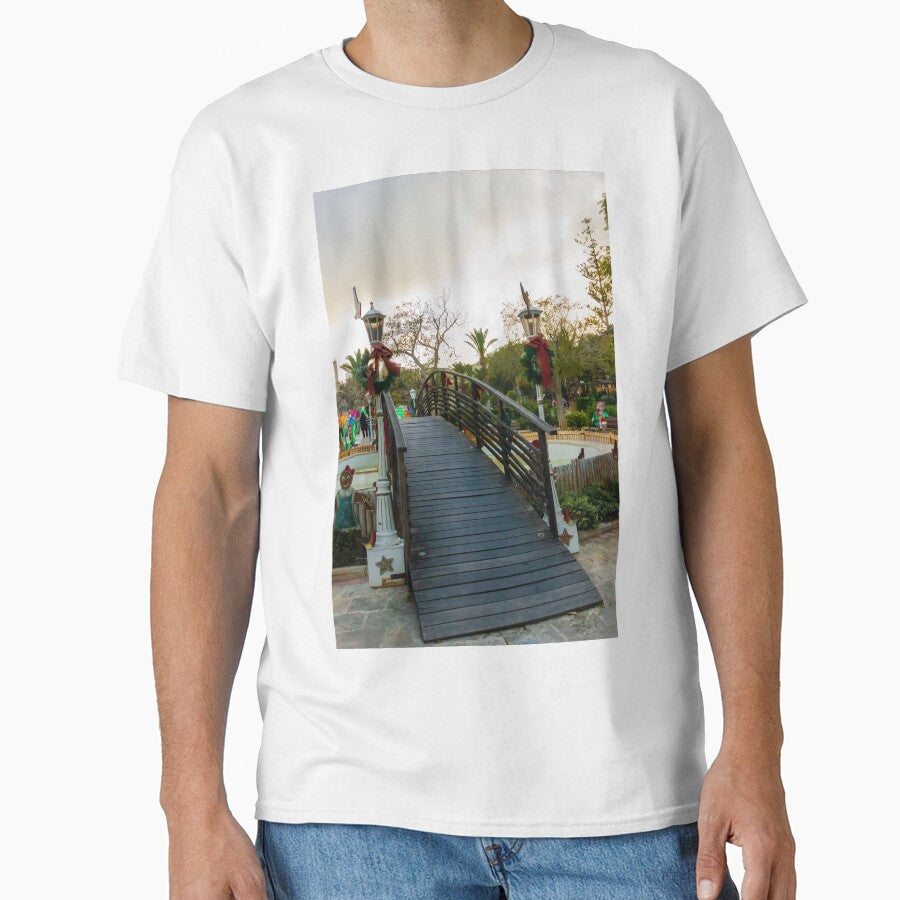 Wooden Footbridge in Festive Park Decorated for Christmas Holiday Celebration by Nmallia