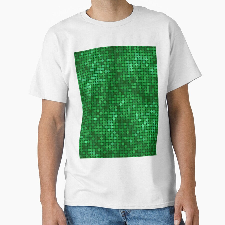 Christmas background, Green disco ball pattern, mosaic circle tiles, glittering texture by CHERRY--SHOP