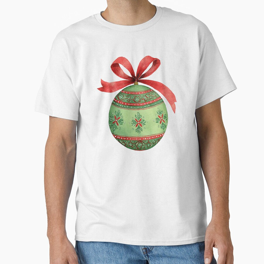Red and green Christmas ornament with bow by MendaciousMina