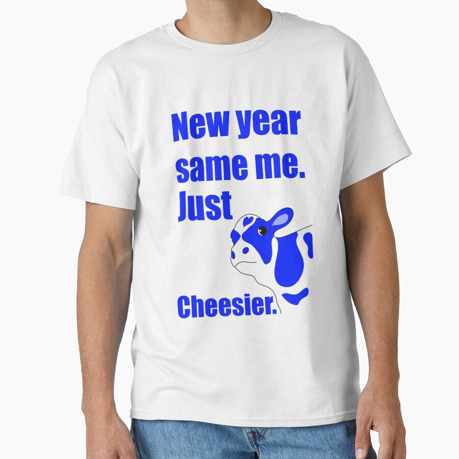 New Year Same Me, Just Cheesier – Funny Cow Pun by lifestylecreep