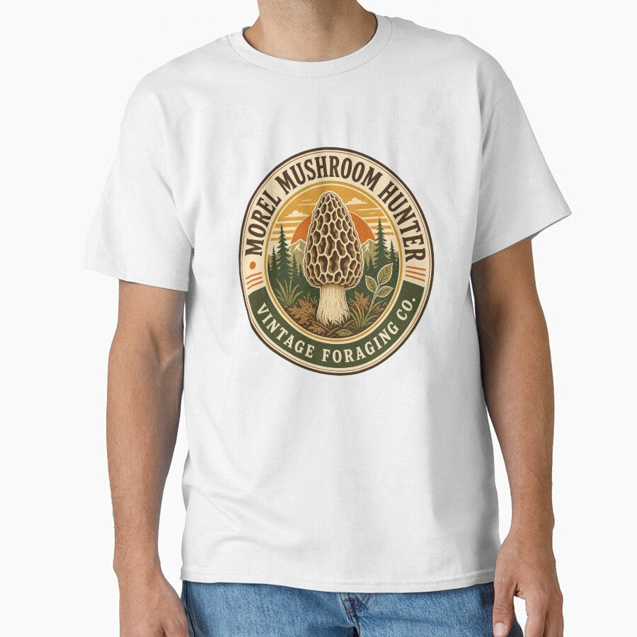 Funny Morel Mushroom Hunting Retro Design for Mushroom Foraging Lovers by MystiMagica