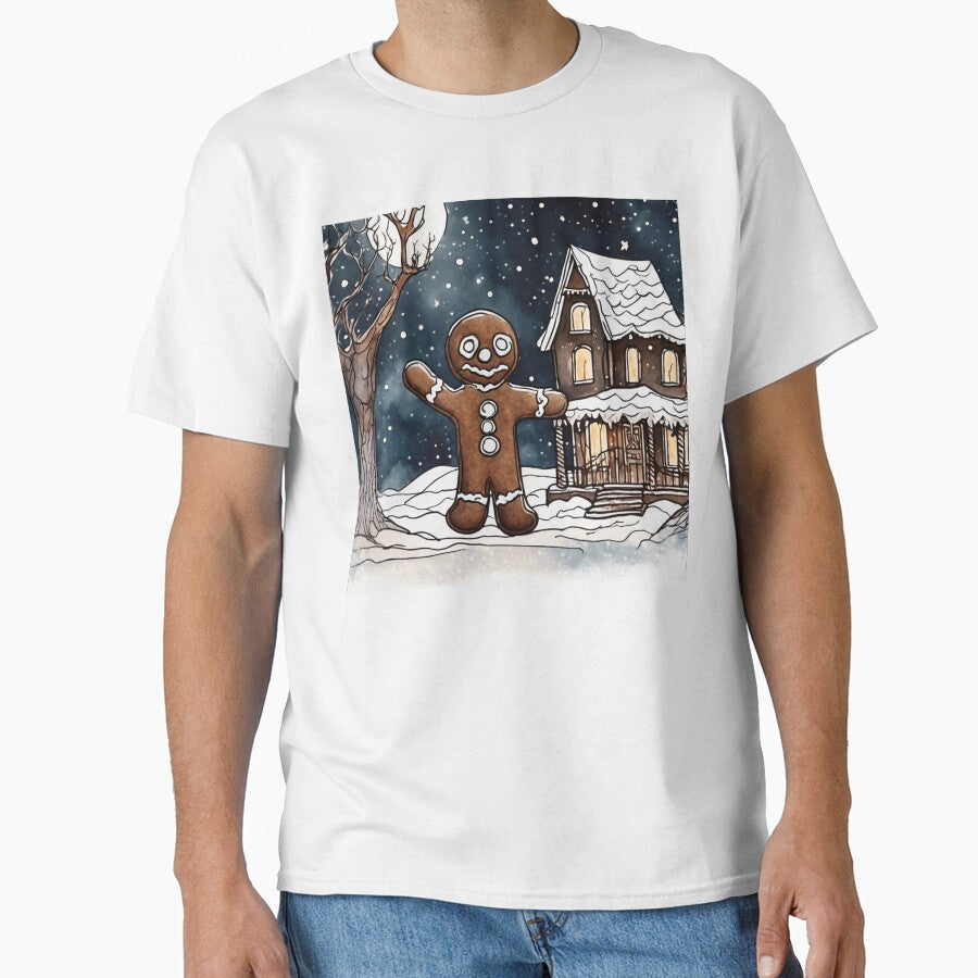 Christmas and Holiday Gingerbread man - Watercolor & Ink 2 by KBMediaArt