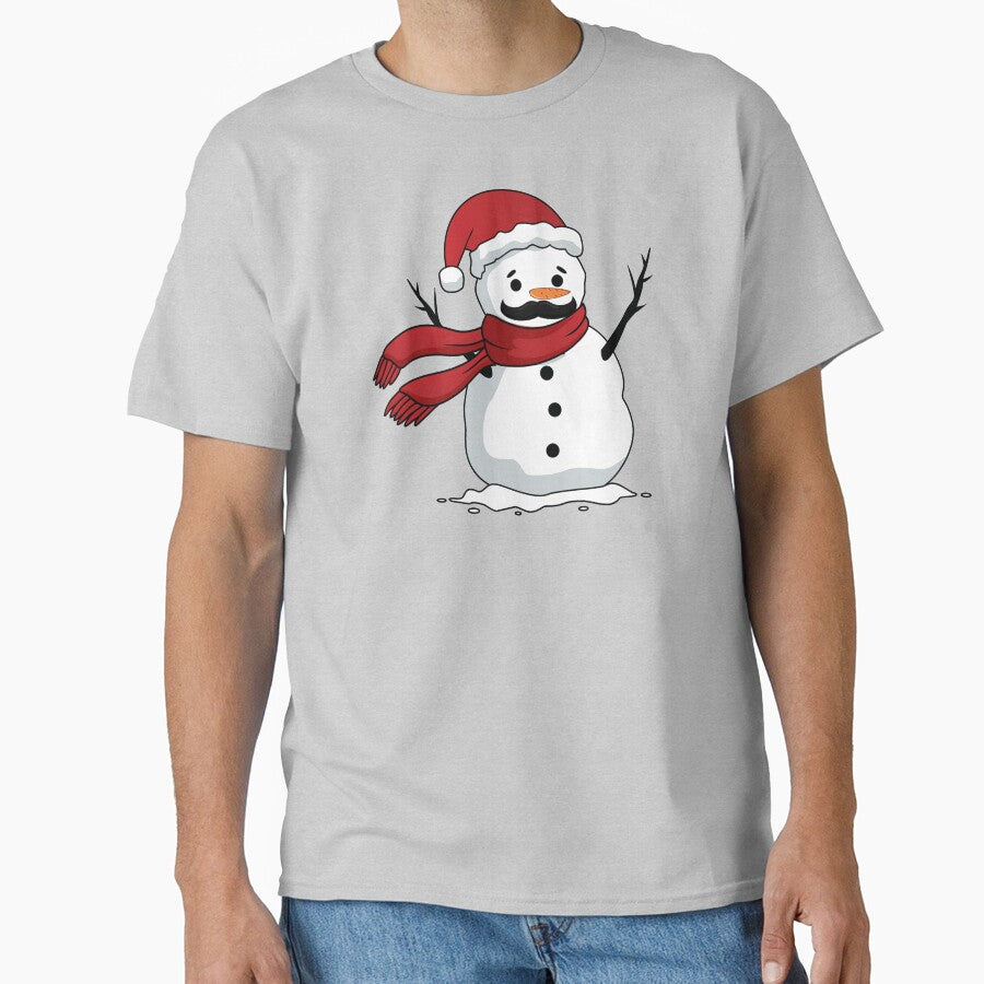 Funny snowman with mustache and carrot by Donutlovers