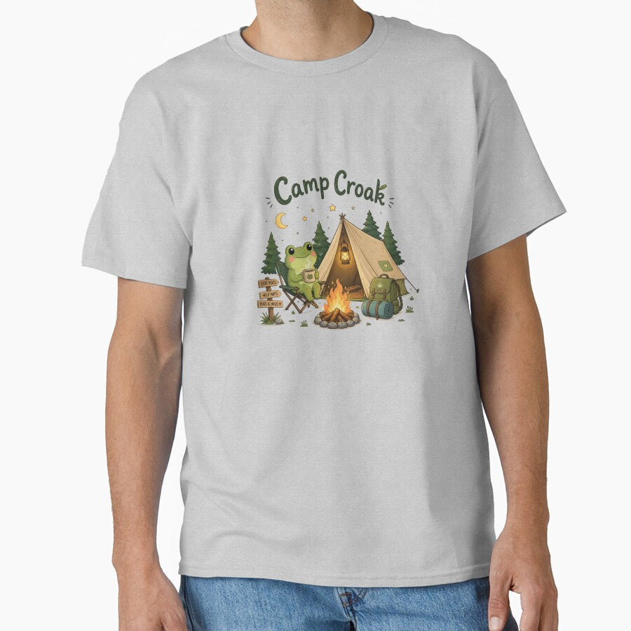 Camp Croak Cute Frog Camping Adventure | Cozy Campfire Nature Lover Design by Sanika arts