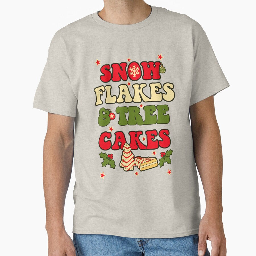 Snow flakes and Christmas Tree Cakes Vintage Look Version by JoyOfHopeStore