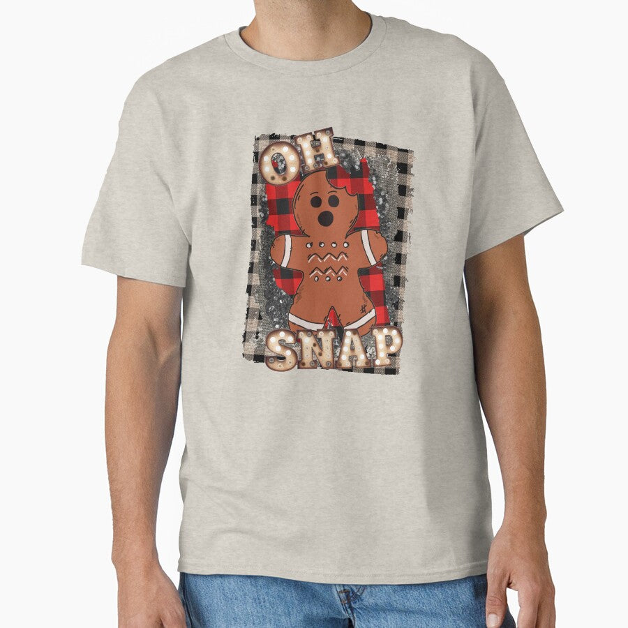 Oh Snap Christmas Gingerbread Man With Red Plaid by ChicoryJunction