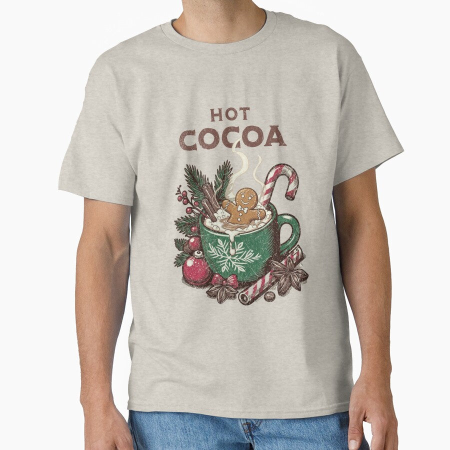 Vintage Hot Cocoa Gingerbread Cute Christmas by dudelinart