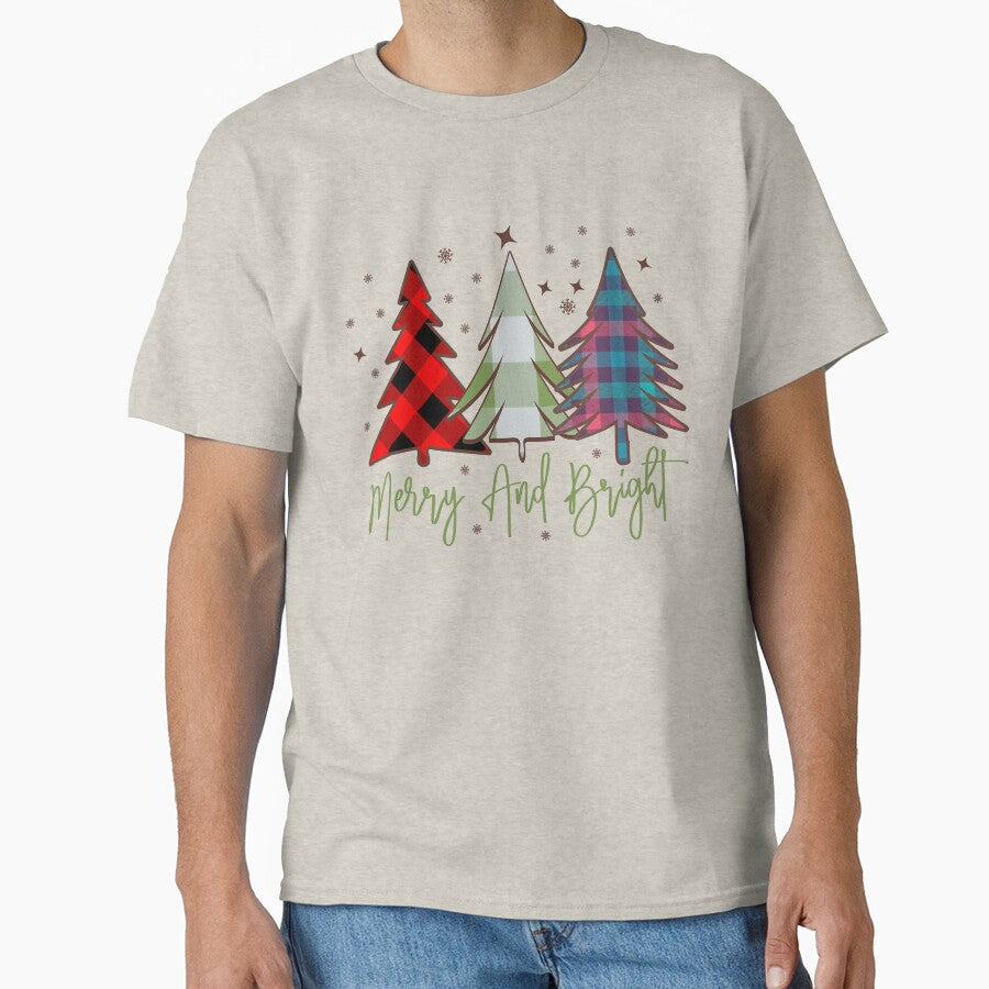 Merry And Bright | Plaid Christmas | Retro Vintage Christmas Aesthetic by Jollys-ArtShop