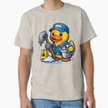 Funny Janitor Rubber Duck Cartoon Cleaning Duck by BROHLine Studio