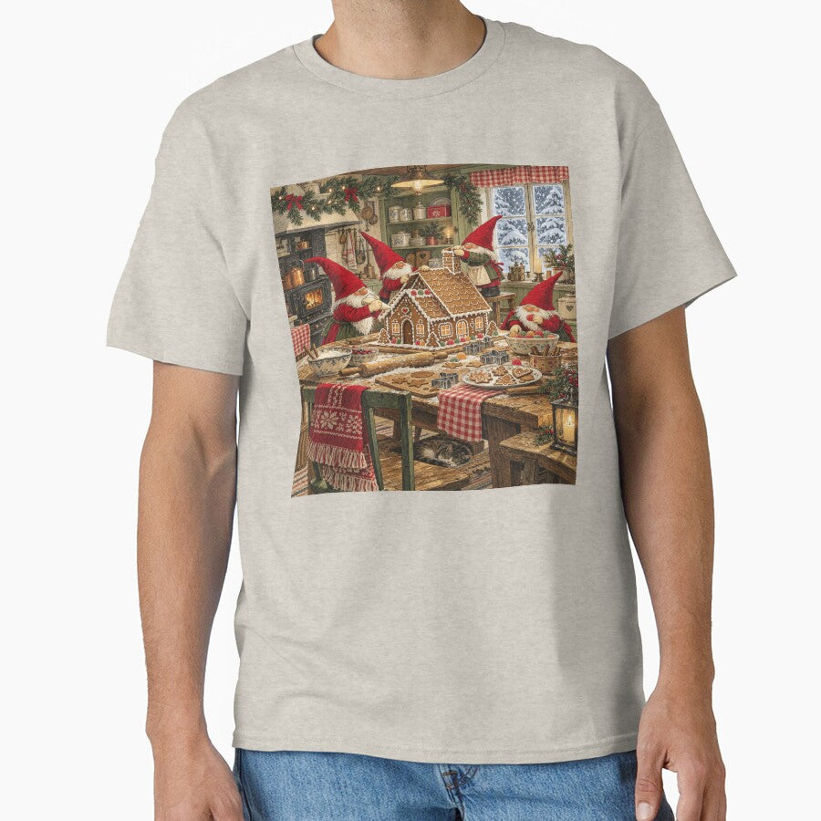Gingerbread Gnome Crew for Nordic Christmas Fans by POD DYNASTY | Original Print On Demand T-Shirt Graphics