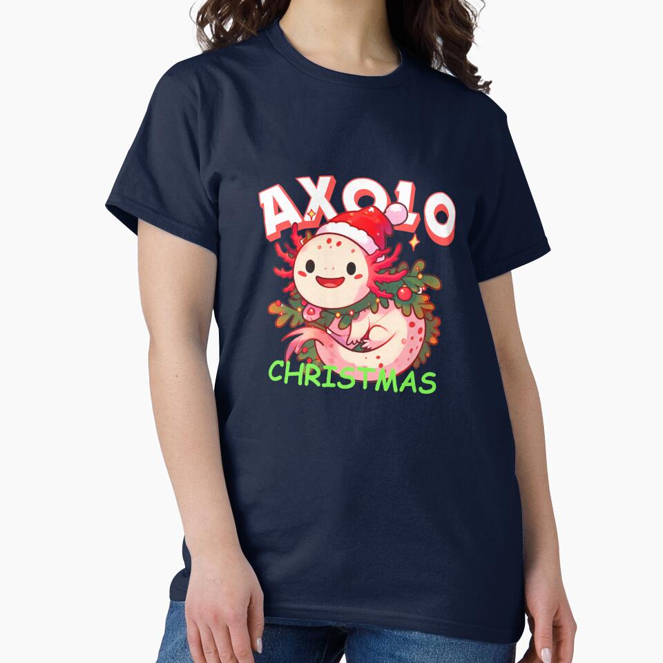 Cute Christmas Axolotl celebrating Christmas by Mr Pyuku