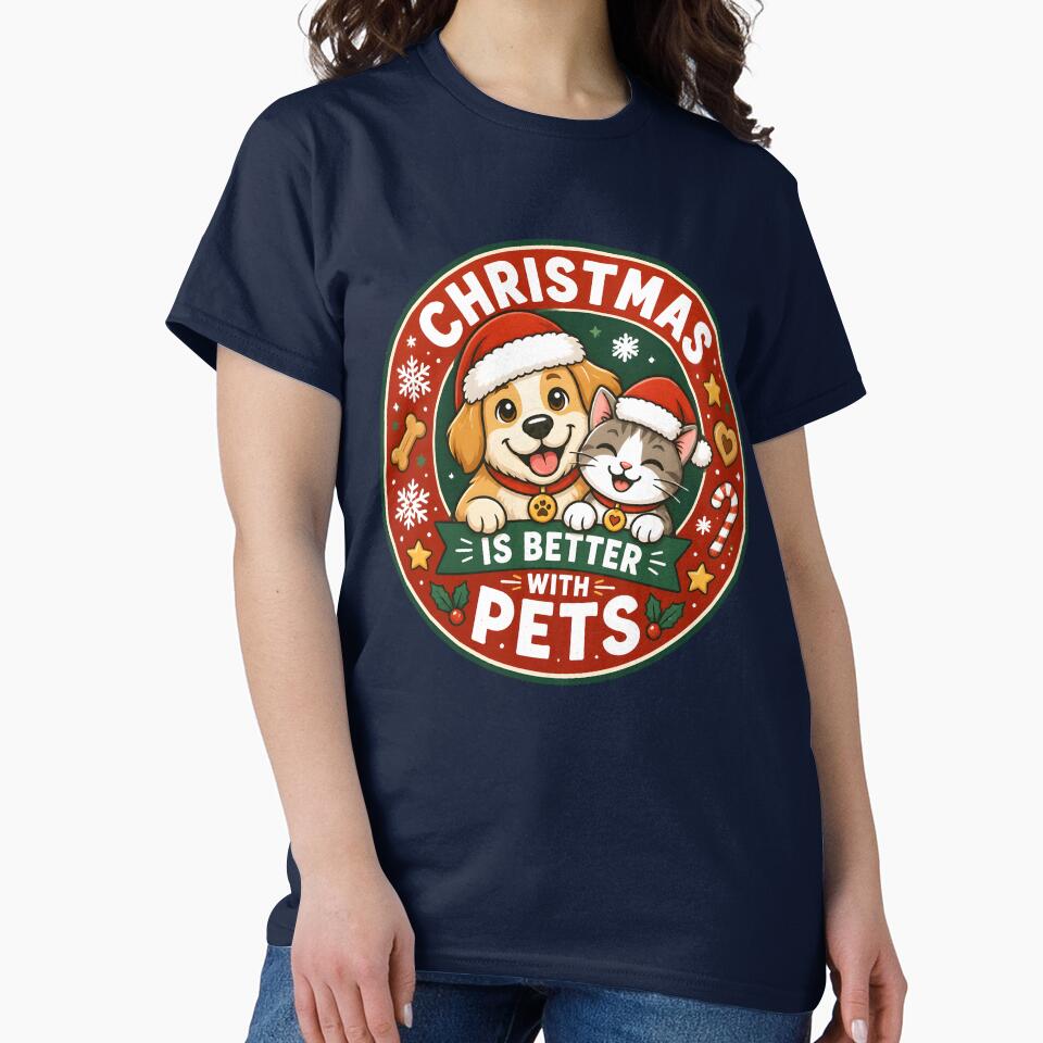 Christmas Is Better With Pets Cute Pet Christmas Ornament Design by LiviuGligoros
