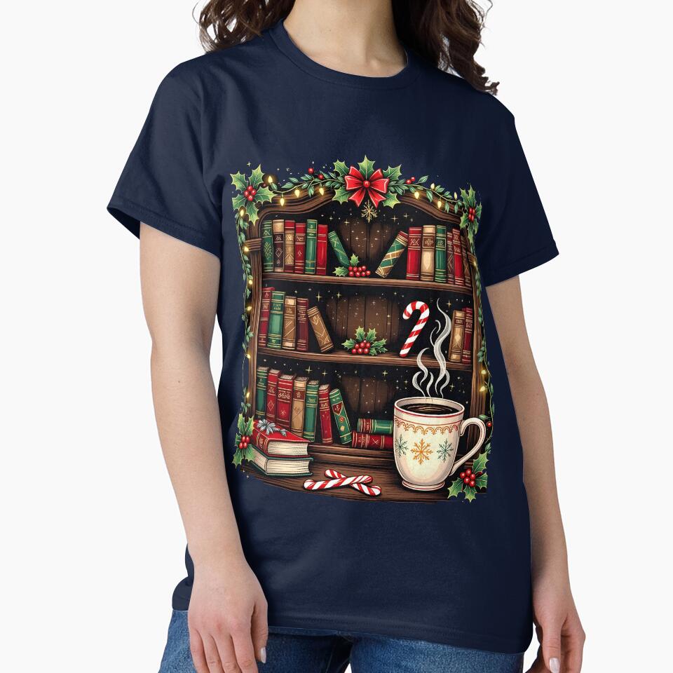 christmas coffee and books bookish design by Uglyandcute
