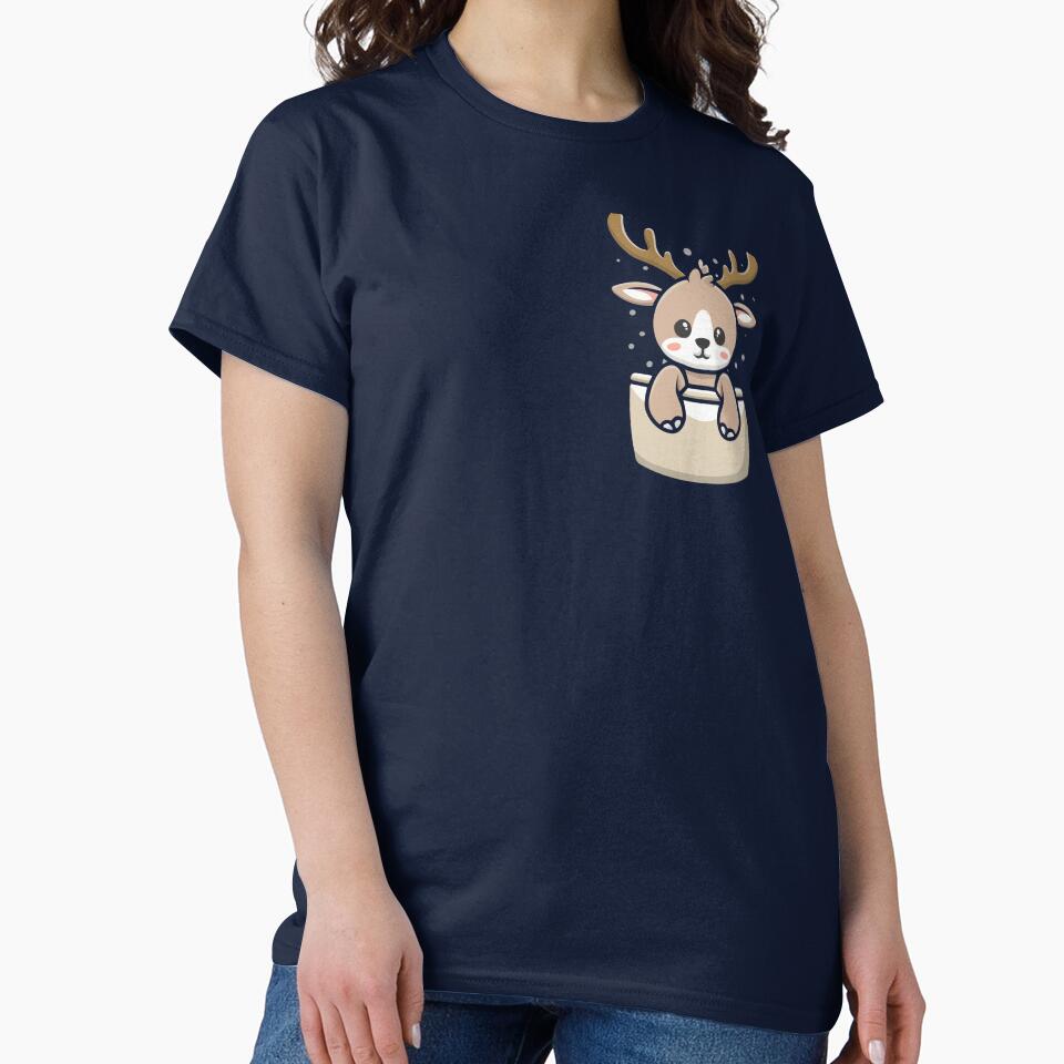 Cute baby reindeer in a pocket by this-is-mona
