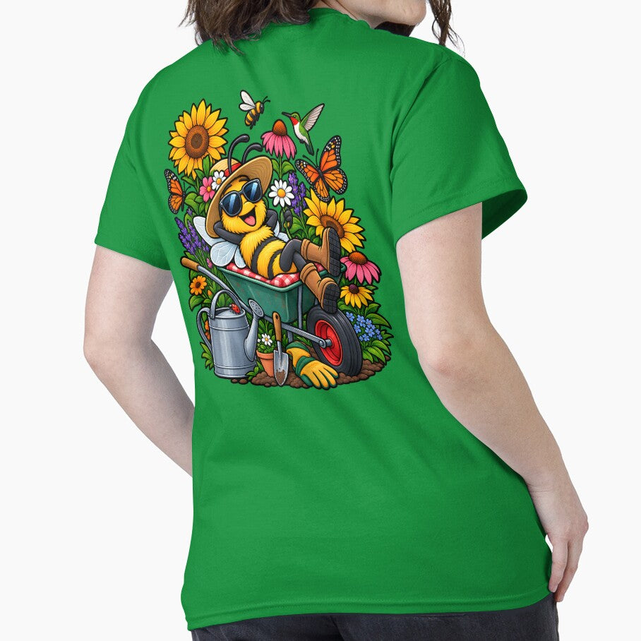 Funny Gardening Bee Wheelbarrow Floral Garden Lover by Tbenghali