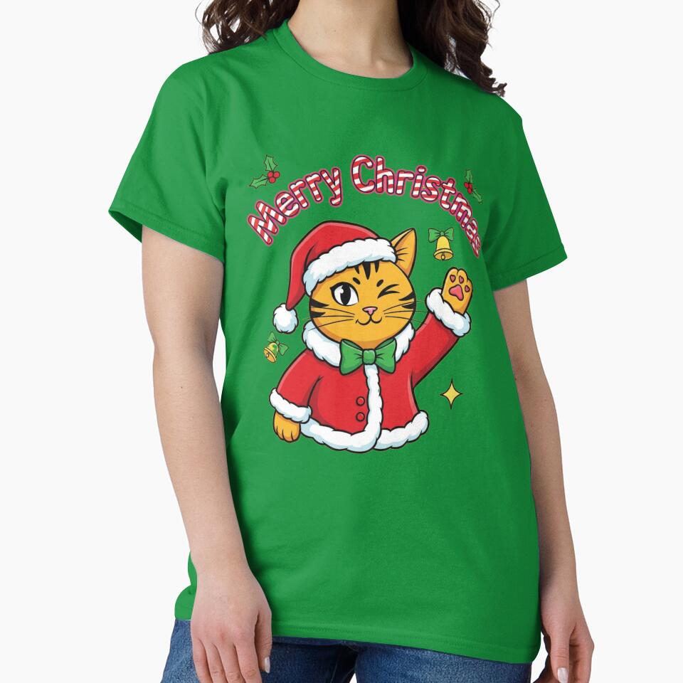 Cute Christmas Cat Santa by UniqueArtsOnly