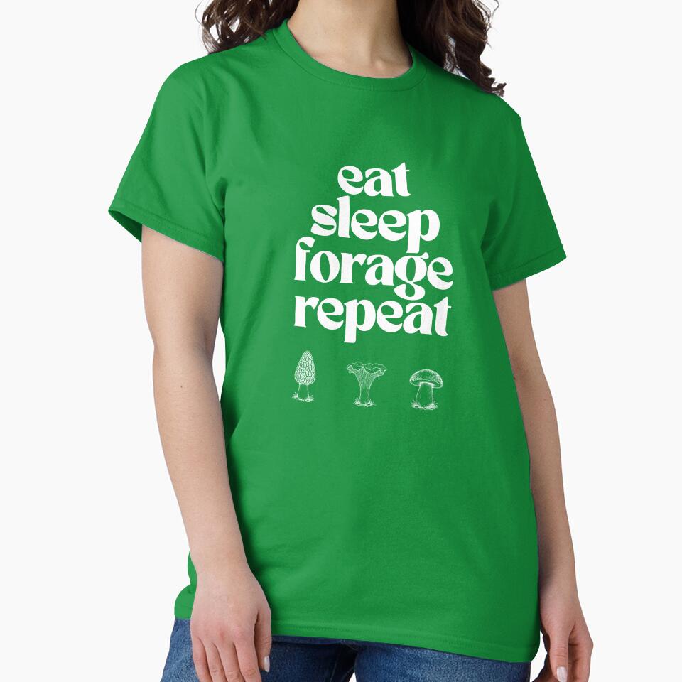 Eat Sleep Forage Repeat Shirt – Funny Mushroom Forager Design for Mycology Lovers by Identity Club Co