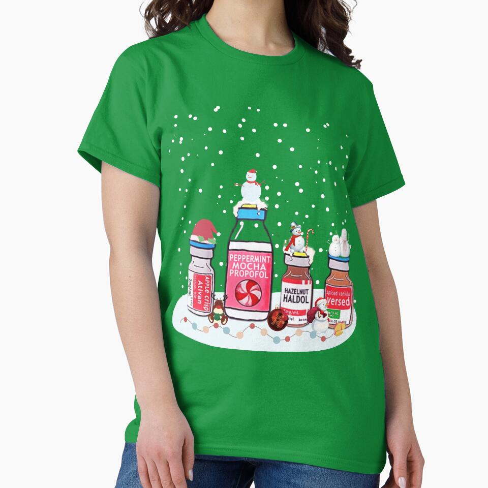 Peppermint Mocha Propofol Shirt, Cute Christmas Nurse Shirt, Rn Crna Winter Pacu ER Ed Icu anesthesia Xmas Anesthetist by Morja2015