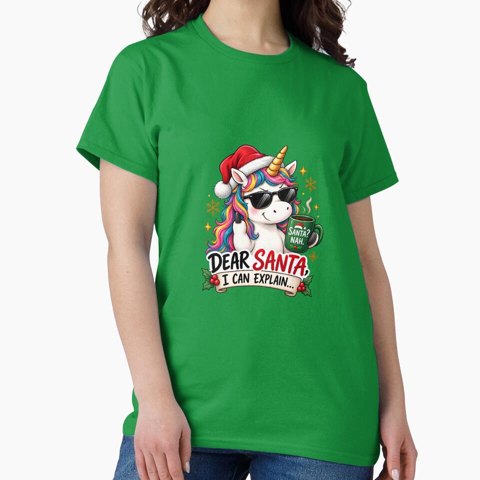 Dear Santa I Can Explain Funny Christmas Unicorn Sarcastic by Sitred123