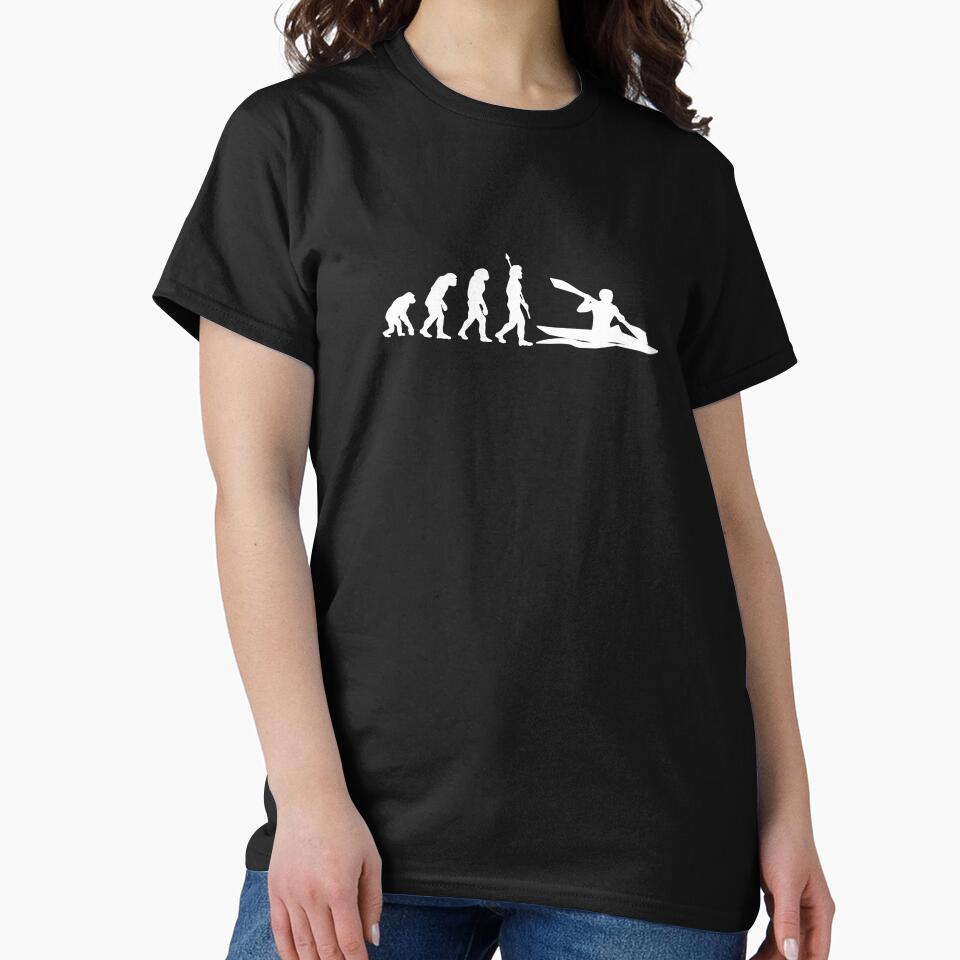 Kayaking Evolution Funny Kayaker Darwin Kayak Lover by StrideSuccess