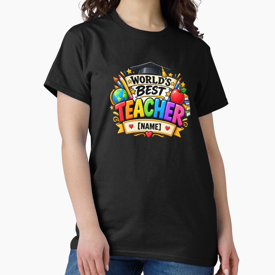 World's Best Teacher Colorful School Appreciation Design by ismai6