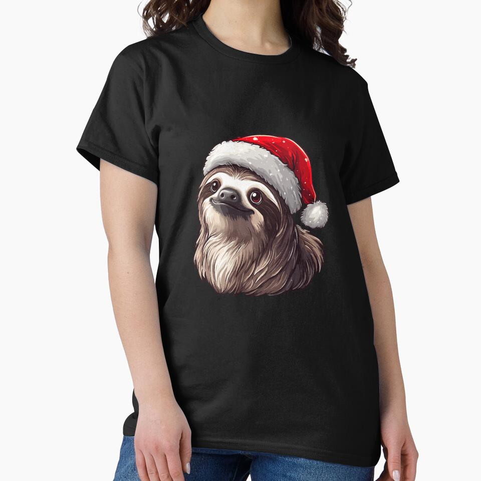 Sloth Wearing Santa's Hat by VelvetRoom