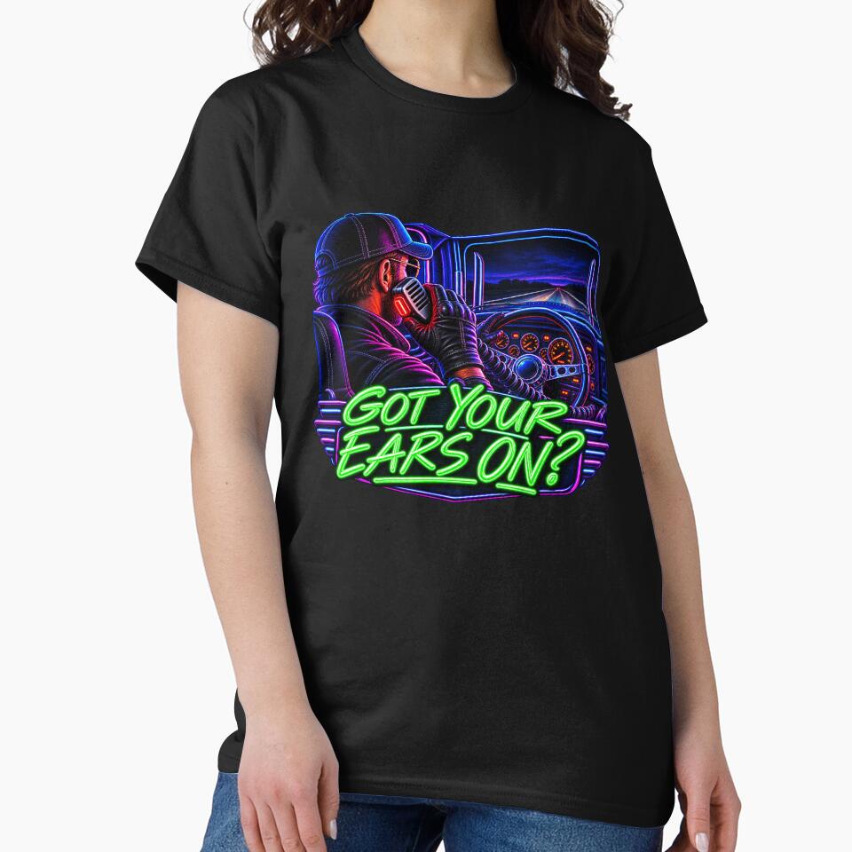 Got Your Ears On Neon Trucker - CB Radio Semi Cab View Art by NomadForge