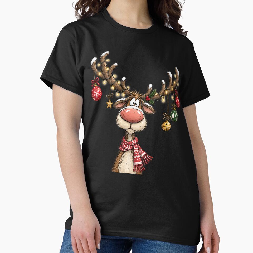 Retro Reindeer Shirt Cute Christmas Sweatshirt Winter Reindeer Sweater Merry Christmas Sweatshirt by LessIsLoud