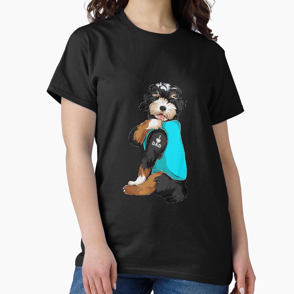 Bernedoodle I Love Dad Tattoo by CenterPointPi