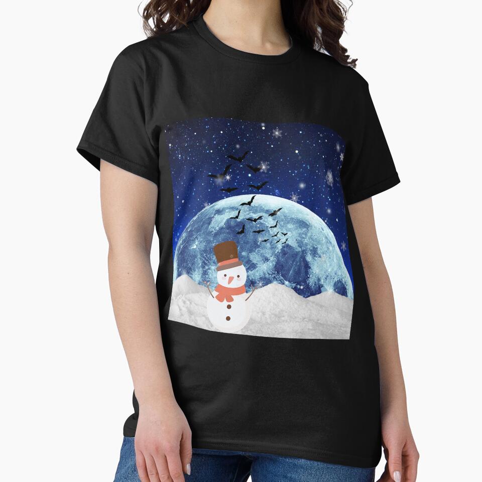 Spooky Gothic snowman Under full Moon. by FahdSpaceArt