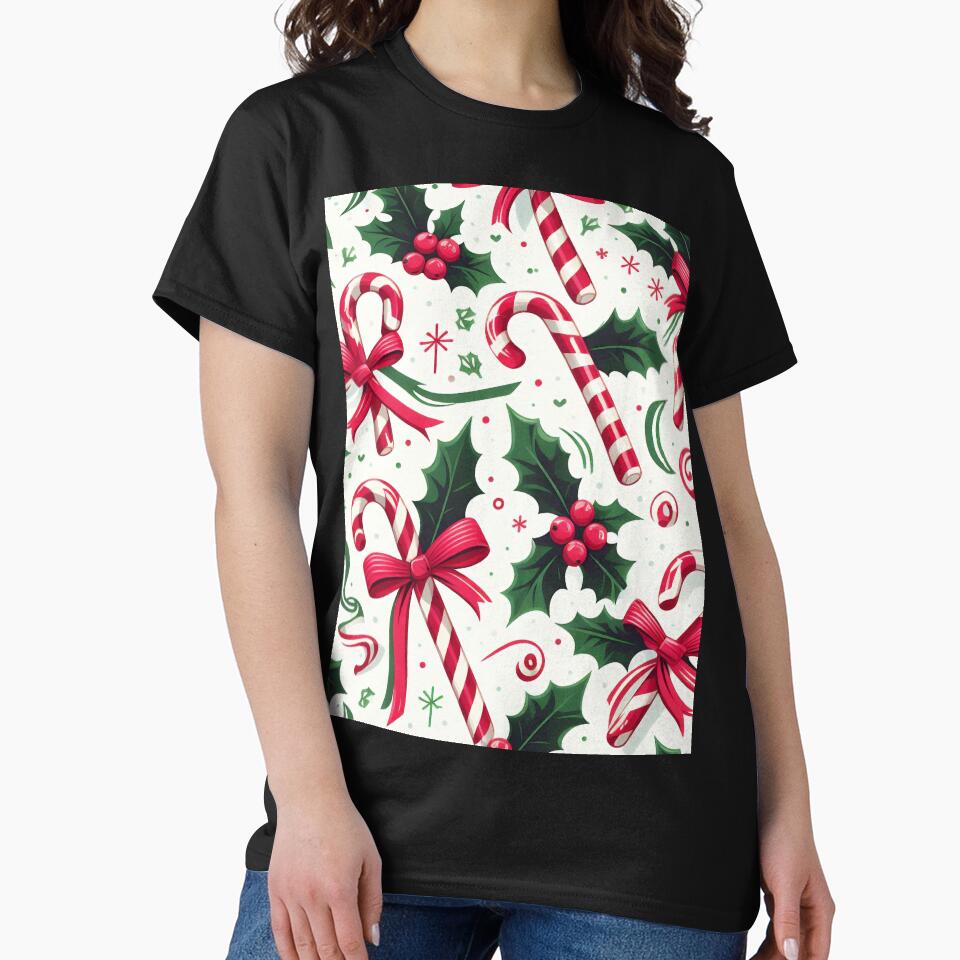 Christmas Candy Cane Pattern by ArtFactoryAI