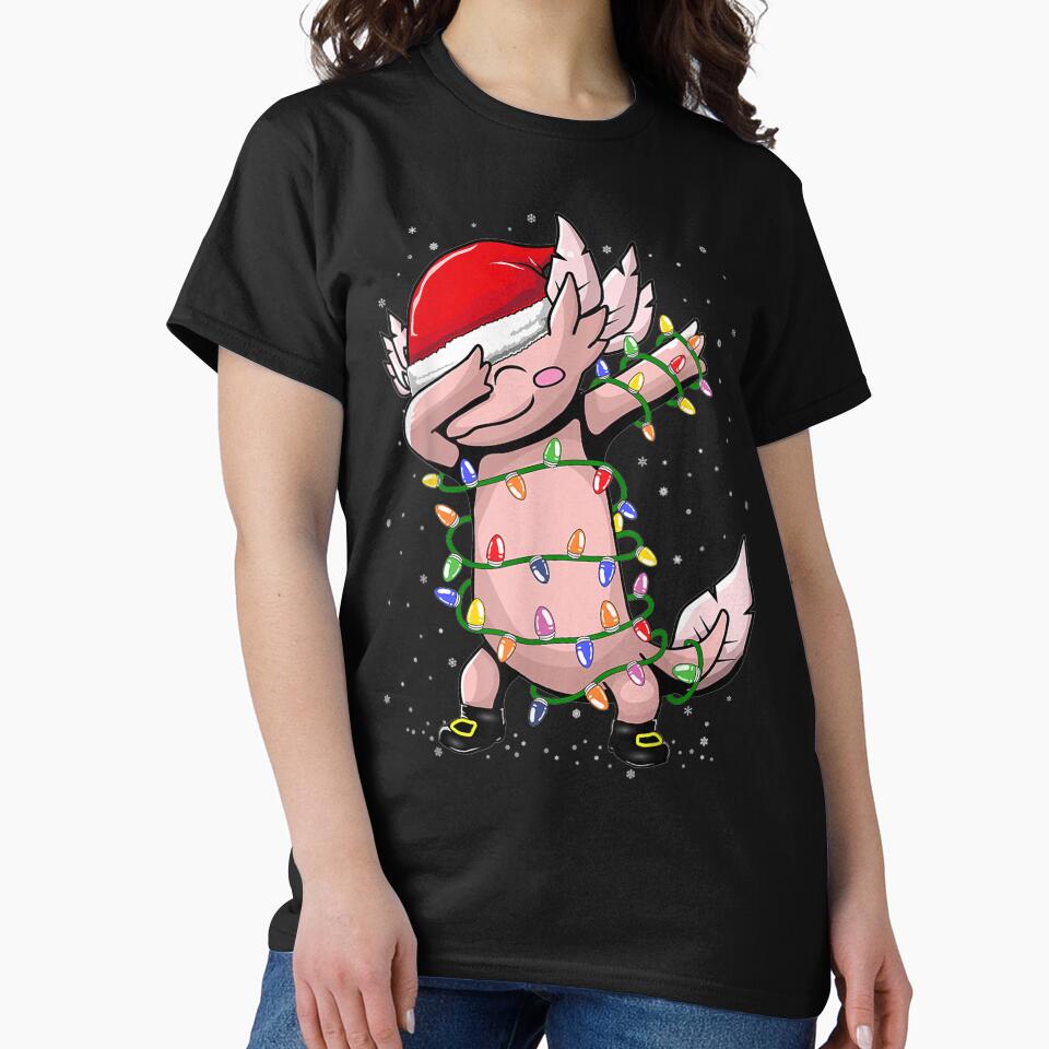 Axolotl dabbing as christmas by dyerpuckett