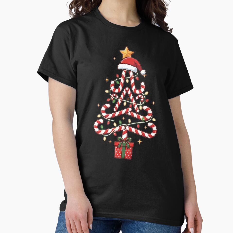 Candy Cane Christmas Tree Lights Men Women Kids Xmas by clothesy7