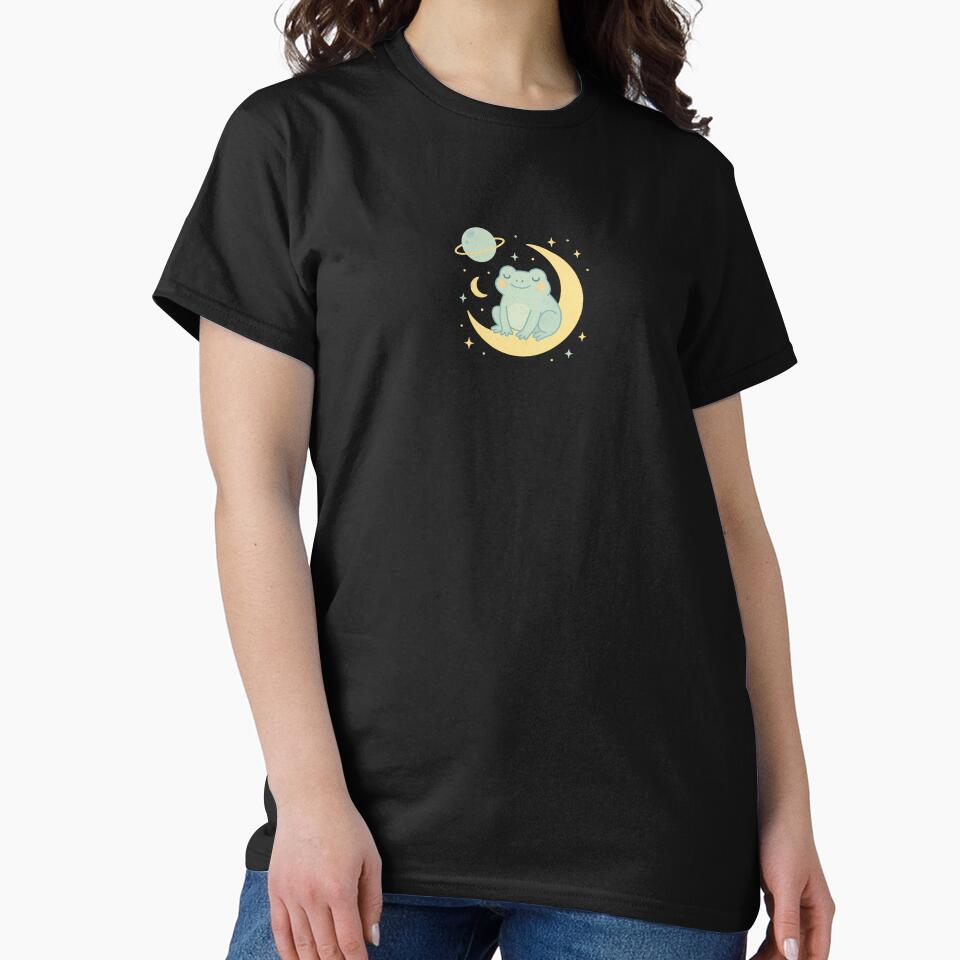 Cosmic Frog – Peaceful Frog on a Moonlit Journey by SheepyDaily