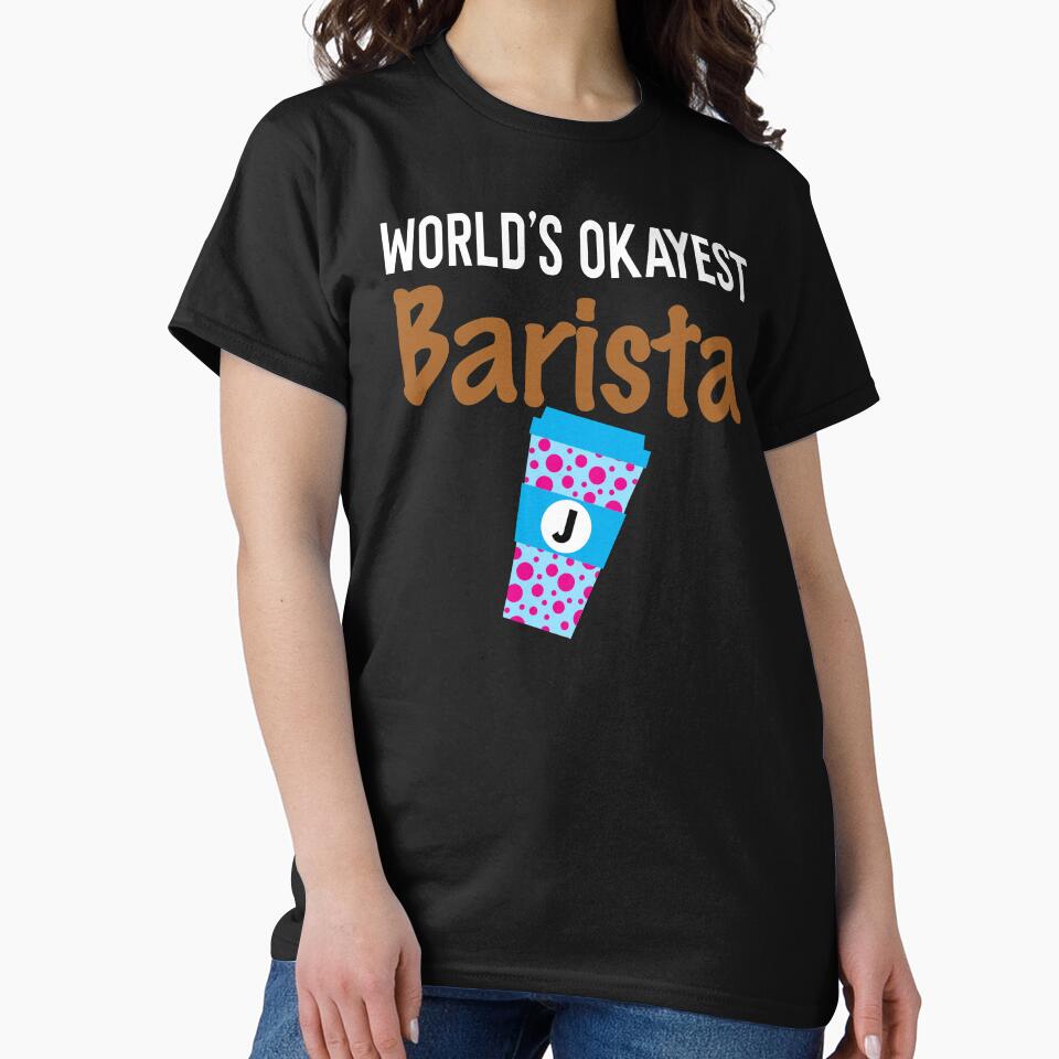 World's Okayest Barista Monogram J by ZiesMerch