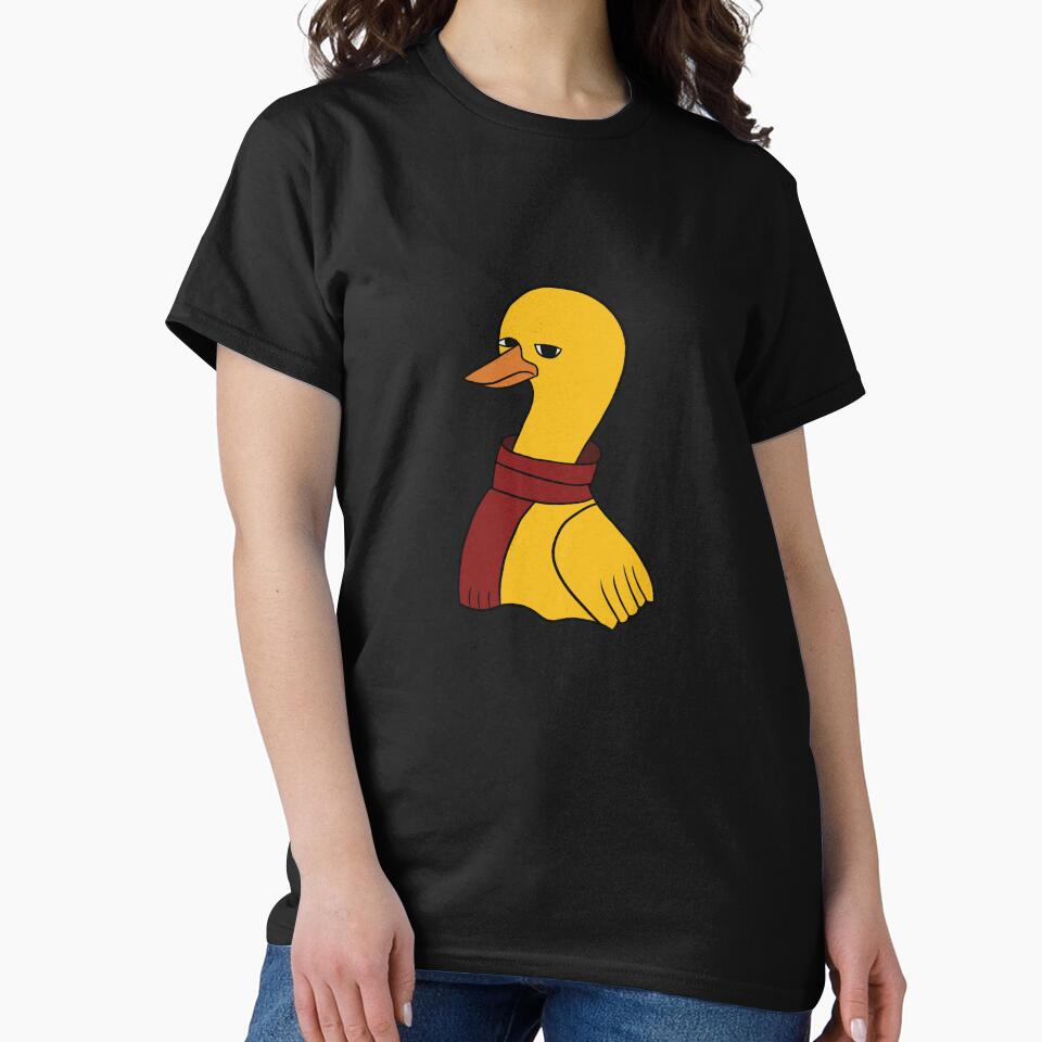 Unimpressed Duck Wearing a Red Scarf – Moody Cute Cartoon by Kamran-Sharjeel
