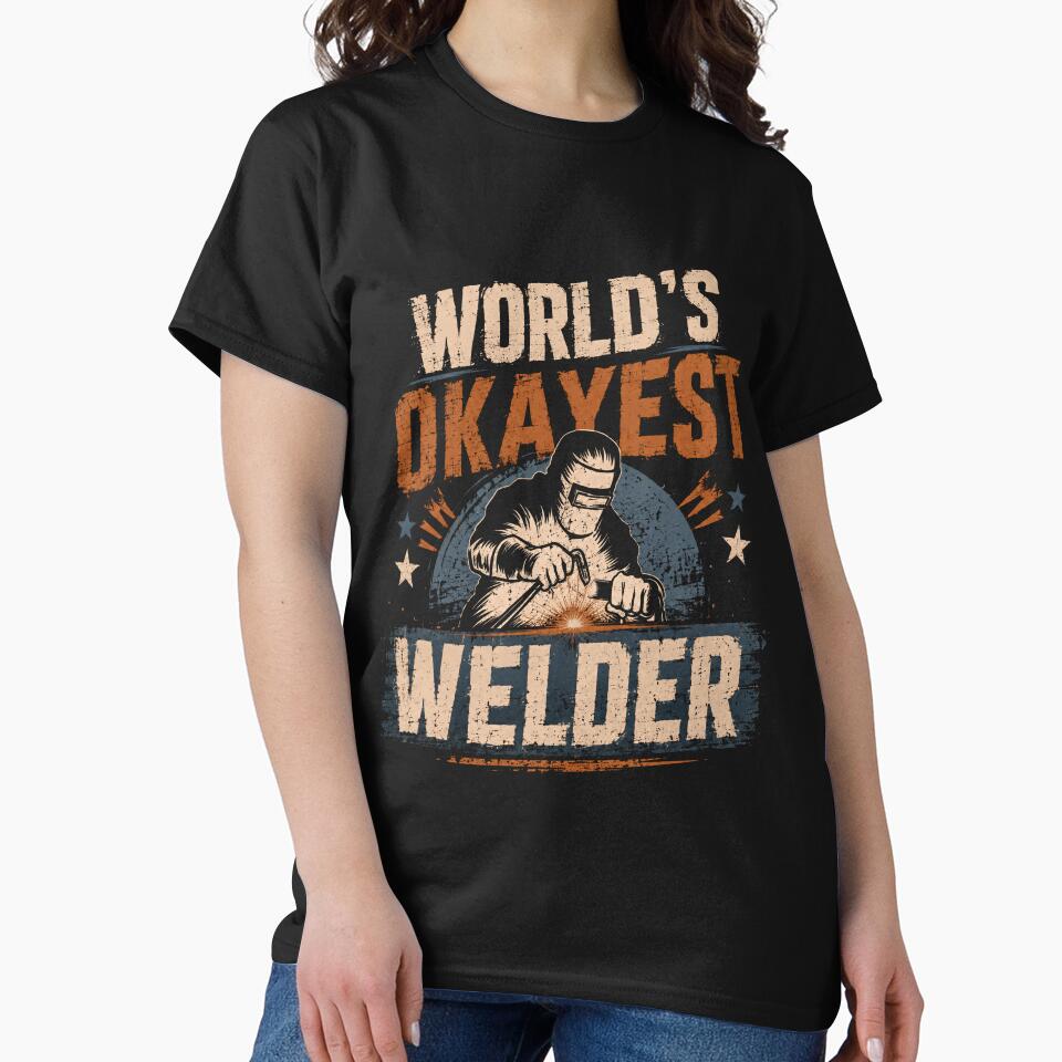 World's Okayest Welder Funny Tradesman Gift by SkeletonsDanger