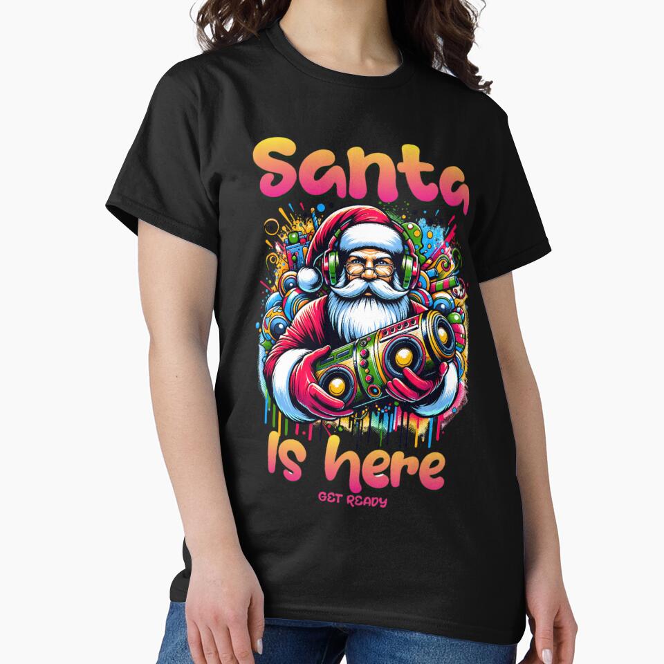 Bad Santa Christmas Shirt Funny Santa Xmas Music T-shirt Bad Santa Claus Xmas Gift by MarlenaMadlen