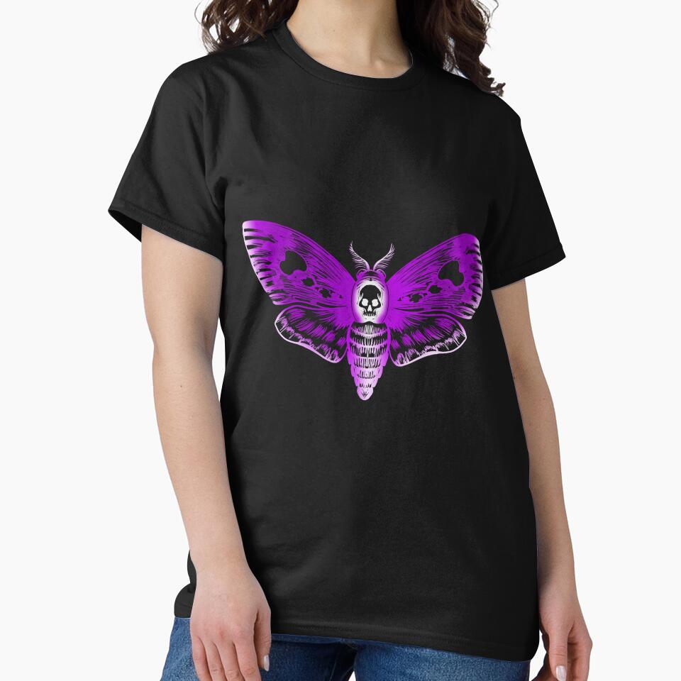 Death's-head hawkmoth drawing (purple with white details) by AnneCatriona
